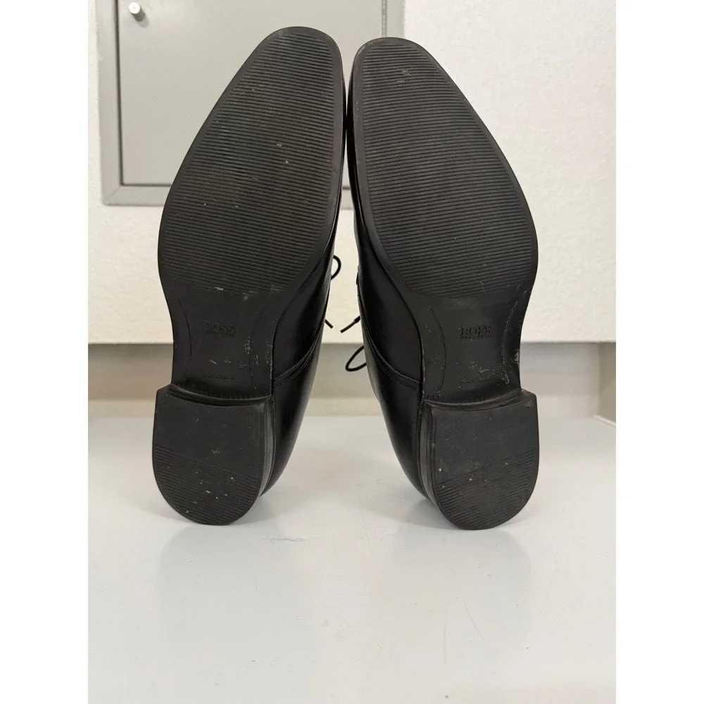 Hugo Boss Mens Black Leather Derby Dress Shoes 50234066 Size 8.5